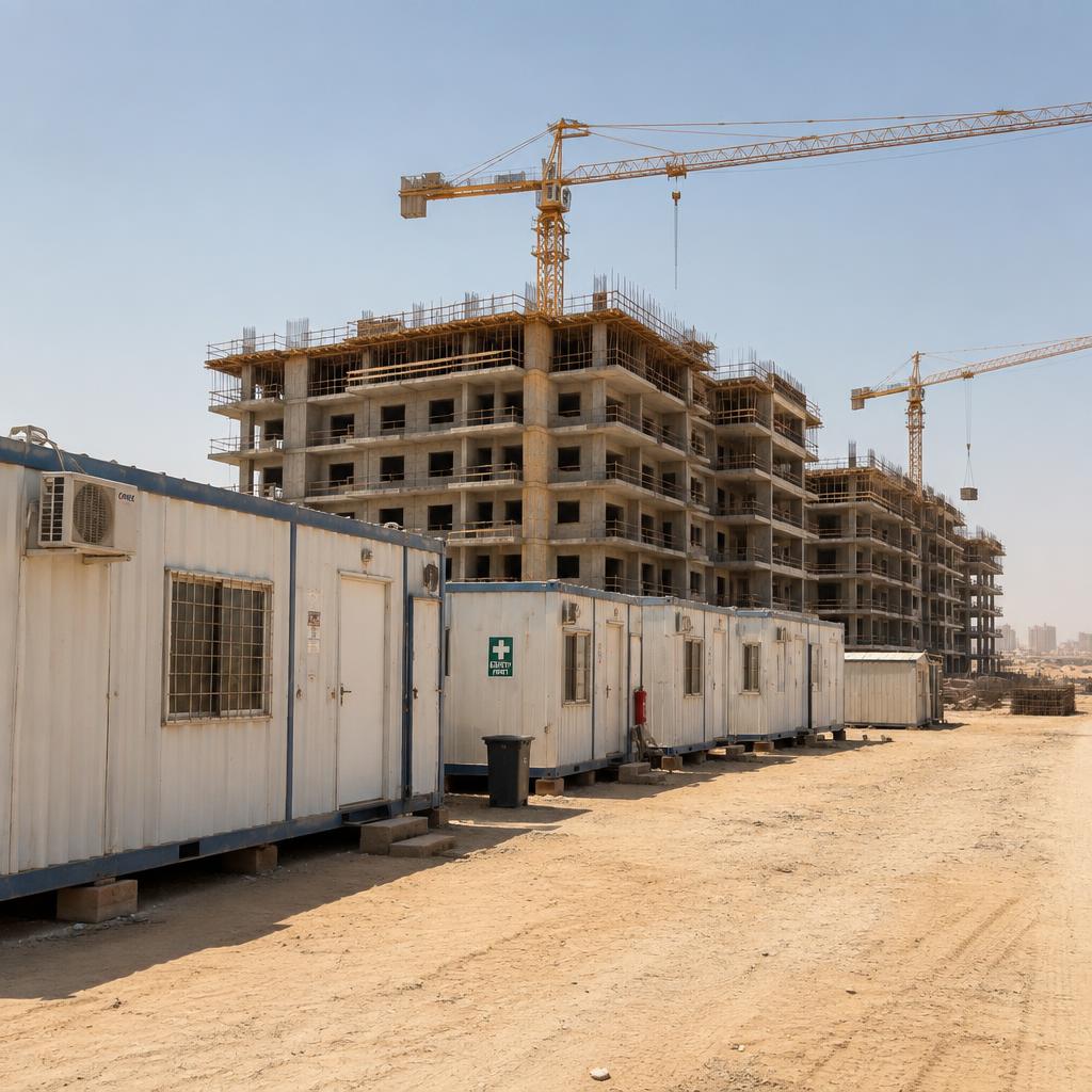 مكاتب موقع لمشروع إنشائي